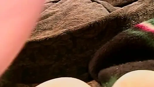 Bimbo tante seksi asia dibagikan sama dua kontol besar