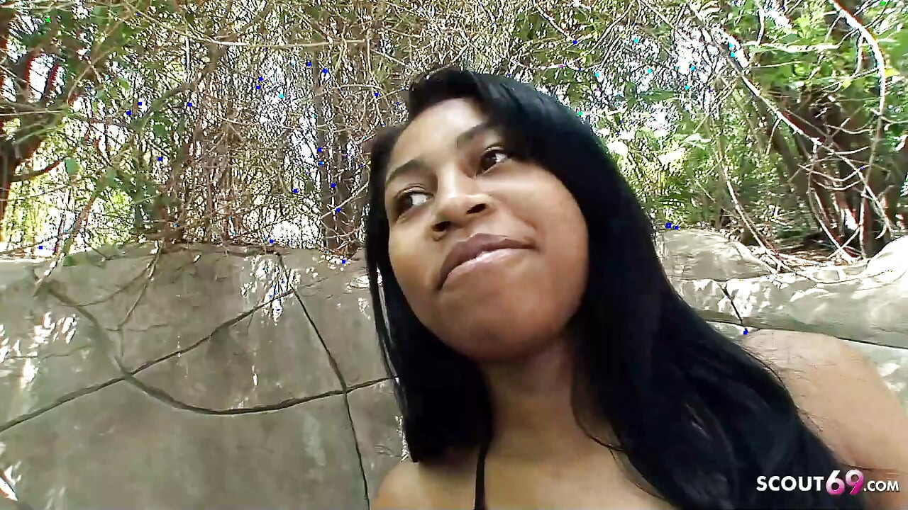 Slim Black Ebony Teen with round Ass and puffy Tits talk to Interracial no condom Casting Fuck
