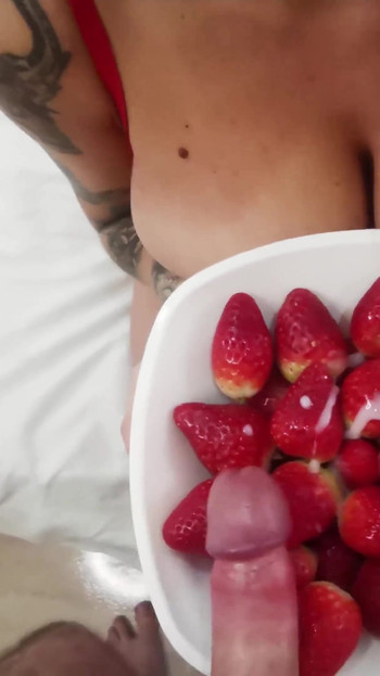 Strawberries and "cream" for Lily Veroni