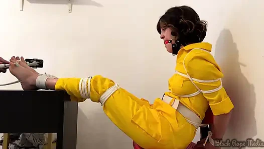 April O'neil Barefoot and Tickled