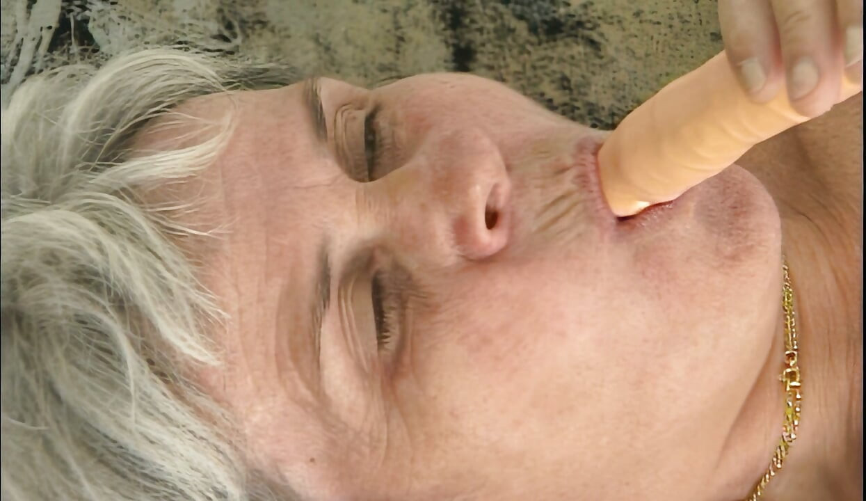 GILF Sucks Dildo Then Fucks Her Hairy Pussy