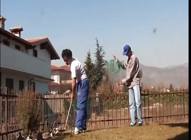 Threesome with a sexy granny