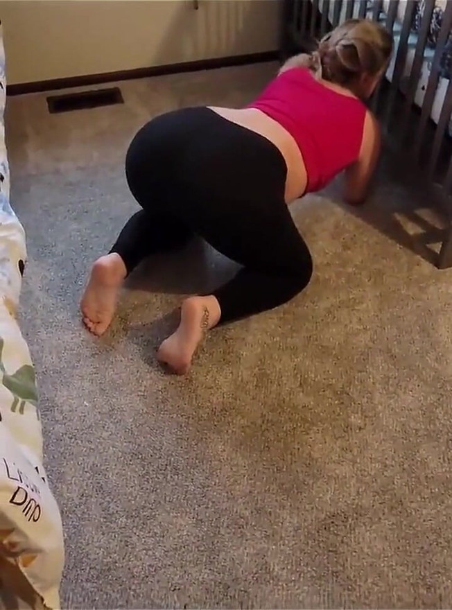 Pregnant Step Stepmom Gets Stuck in Crib and Has to Come Help Her Get Out