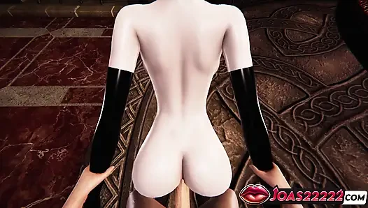 Tamiyo Elf 3D анимация - анал с ложечкой по бокам, тугие ноги в миссионерской позе, анальный кримпай раком