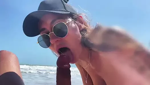 My Super POV Blowjob From Beauty Girl in a Cap, Seashore, Naked Nude Beach, Blowjob Sex Toys