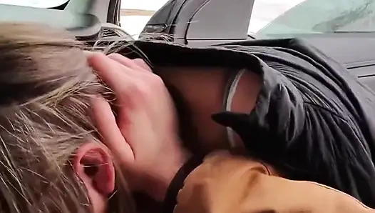 Huge Boobs MILF Caught Fucking Driver Outside