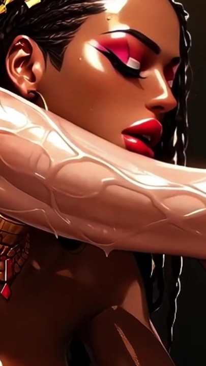 Hermosas chicas de ébano con dotado blanco - edición de fantasía interracial (generada por ia) | Clip 1