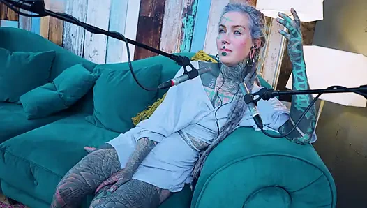 I talk about F - Fear - ASMR podcast SFW talking goth skinny girl dreadlocks tattoo model inked girl