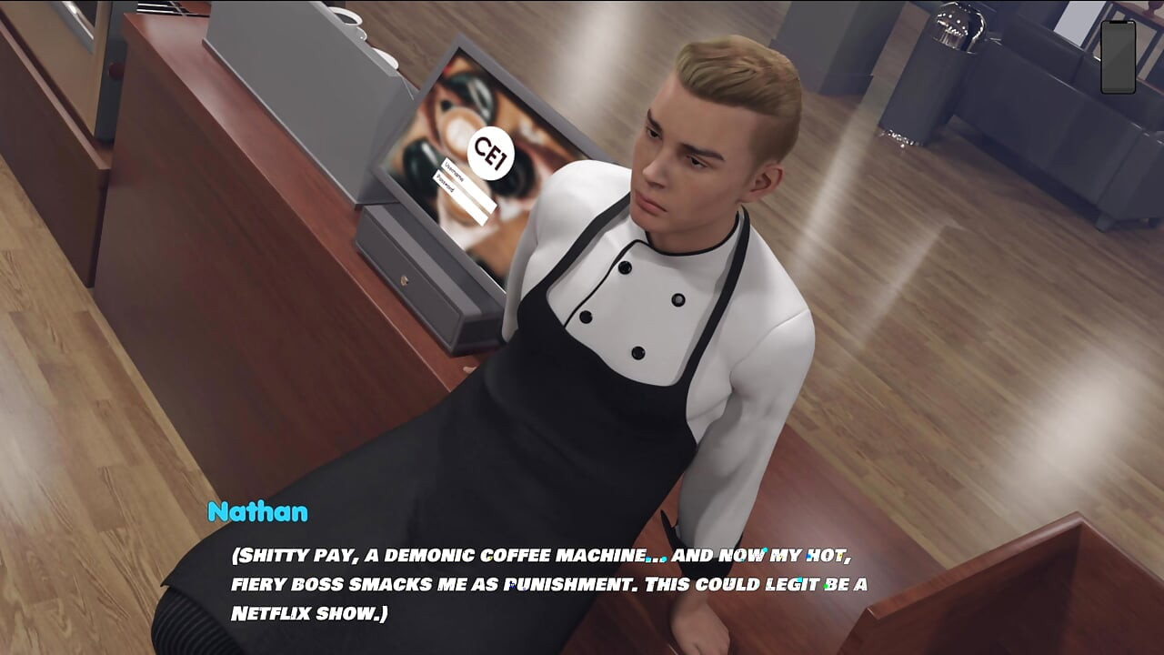 A Lonely Coffee Boy Fucked and Creampied the Hot MILF Boss