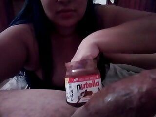 chubby sucking delicious nutella deep throat