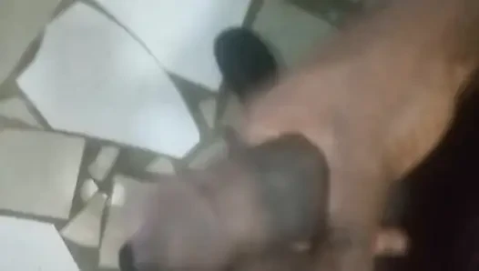 Huge black BBC masturbating with big black dick