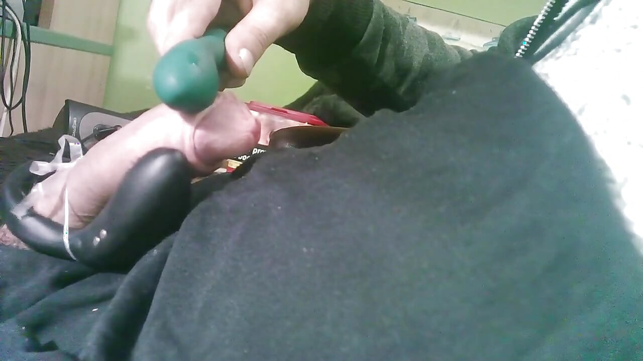 Double Toy Vibrating at the Tip Until Ejaculation