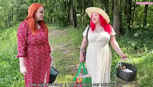 Two girlfriends decided to relax outdoors and have hot sex.
