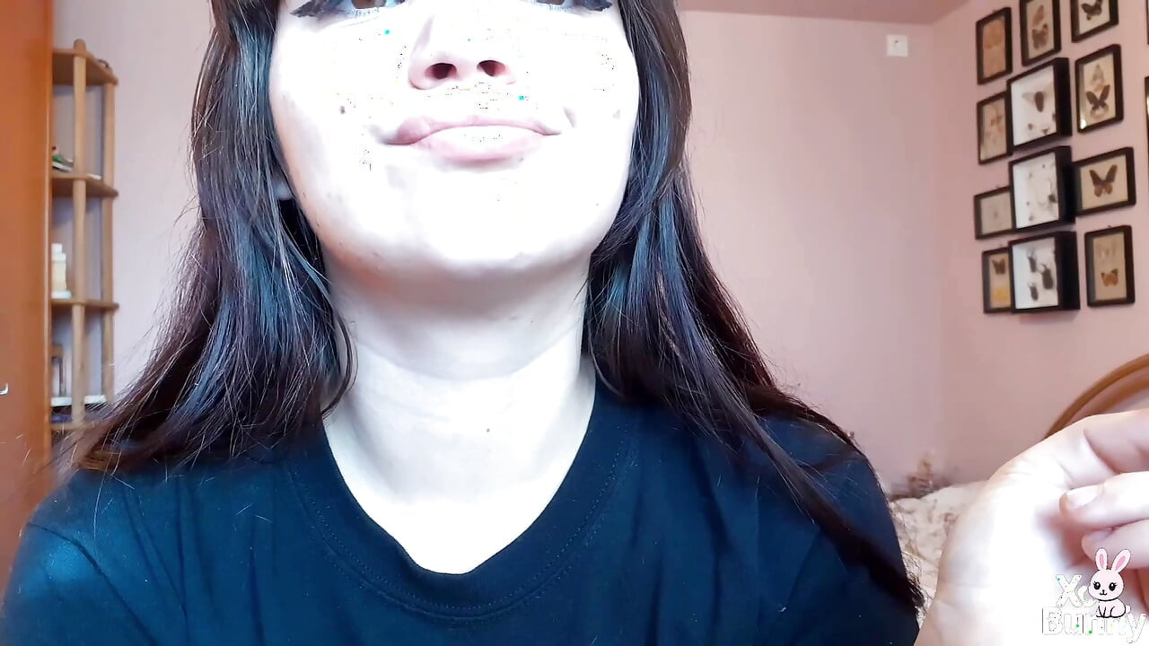 Big luscious lips with natural color lipgloss smoking cigarette