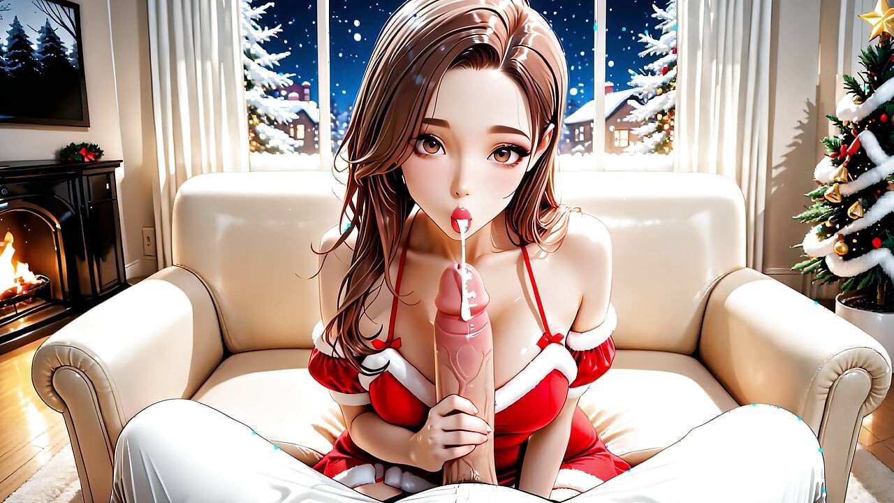 AI CARTOON - Mrs. Claus wants to taste a young cock while Santa Claus distributes the presents