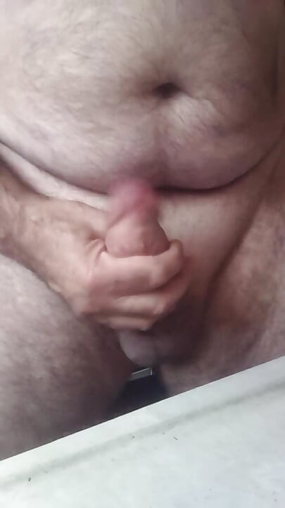 Handsome Mature Chubby with Big Fat Cock Masturbating with His Very Hard Cock Until He Cums a Lot