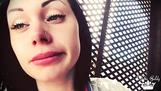 Blowing shisha smoke from itching nose and scratching it all the time!