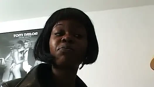 Hairy ebony teen sucks white cock