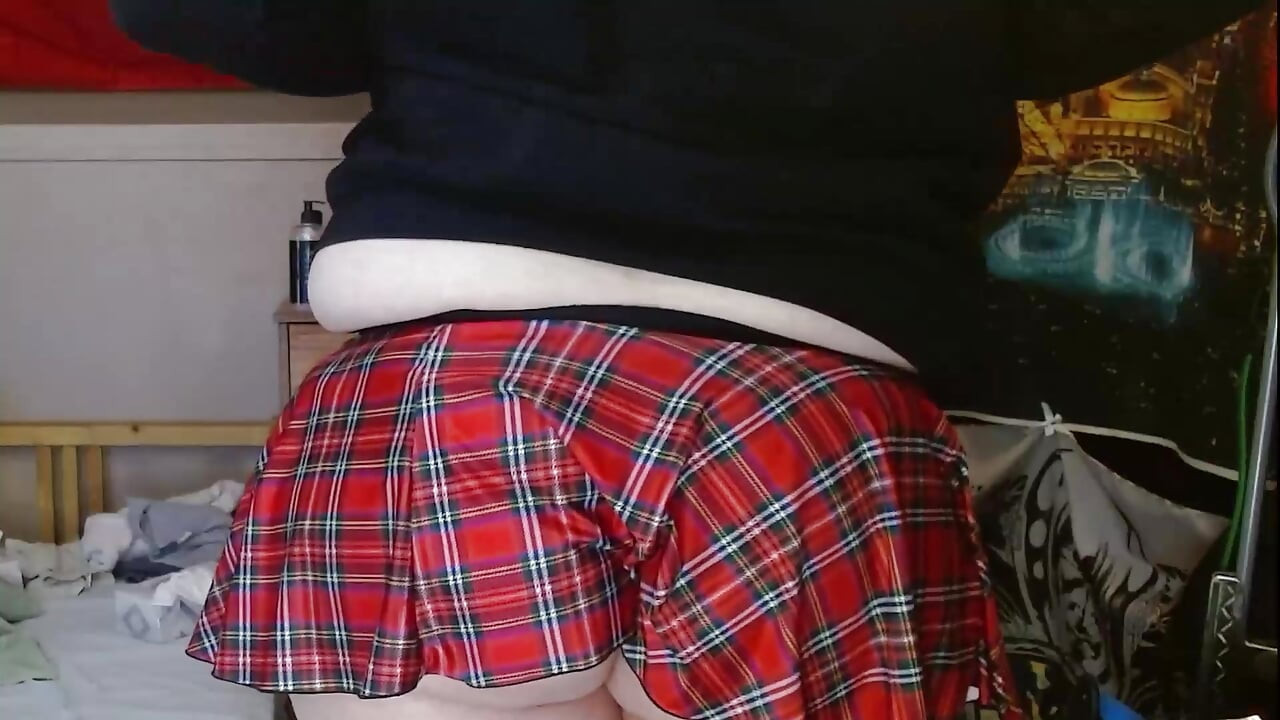 overweight caged crossdressing pig fuck is a fat nasty schoolgirl
