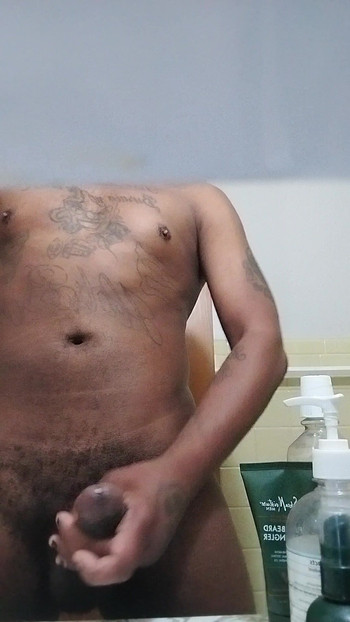 Watch me blow my load out of my black dick.