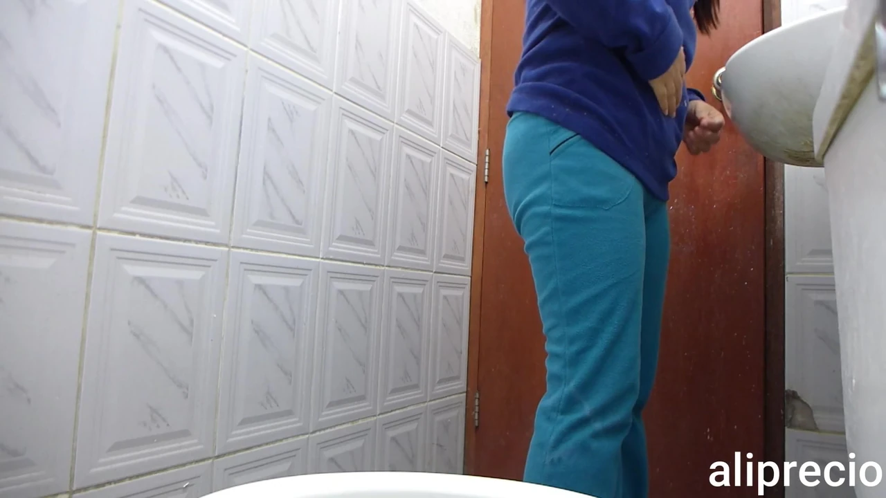 Anal sex in public bathroom with camera