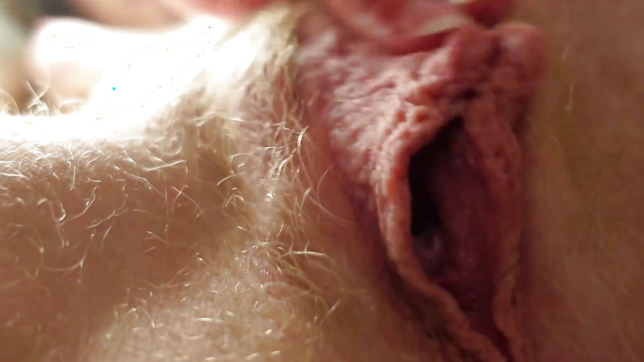 Big Labia Pussy Spreading and Rubbing From Below Closeup