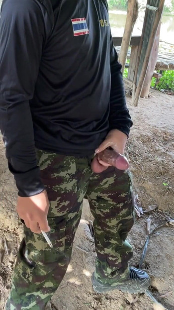 Powerful moment from "Military jerk off while smoking"