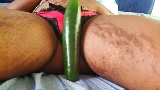 Biggest Cucumber in My Pussy Again