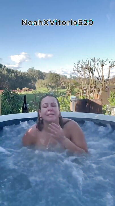 Outdoor Sex with a Hot Blonde MILF in a Hot Tub - Jacuzzi