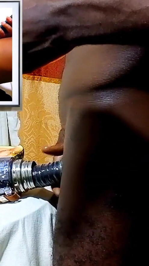 Male masturbation while watching female pussy masturbating, I fucked water bottle and felt like real pussy! So wet and hot pussy | Clip 1