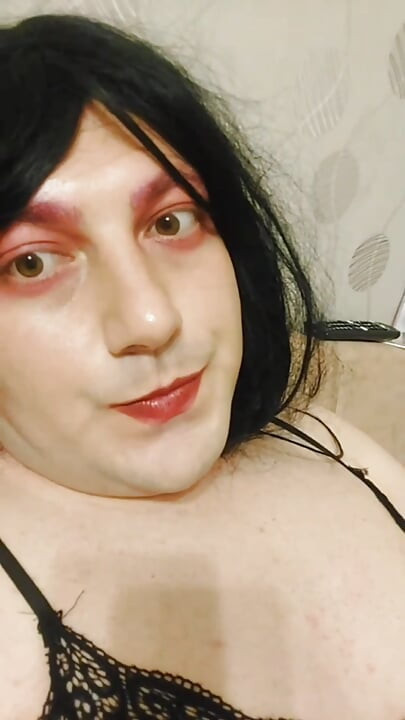 Sissy Gótica Doce Branca Bonita Rosto Lindo