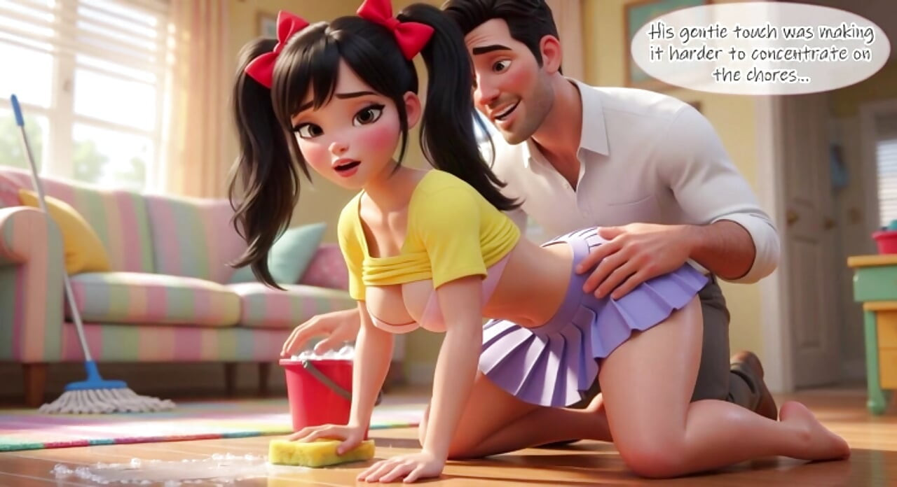 Hot Passionate Chores in the Colorful Barrio Cleaning Becomes Pure Steamy Desire and Pleasure (AI generated)