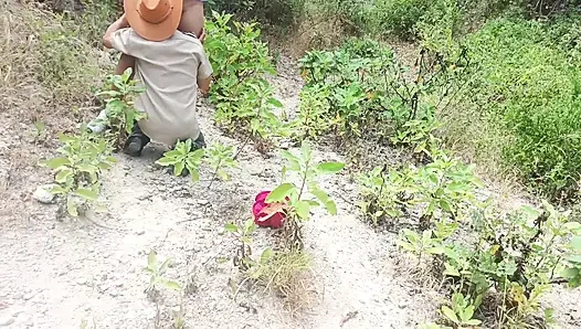 Lucky old man fucks his beautiful, big-assed stepdaughter in the countryside