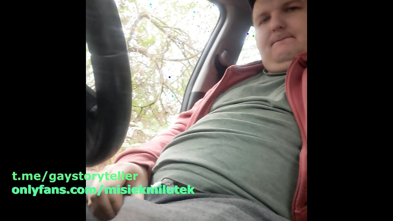 森の中の車の中でクマのマスターベーション