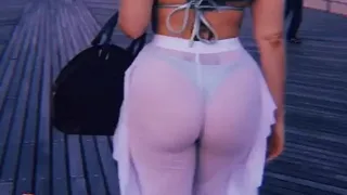 Sexy Goddess in white pants and thong