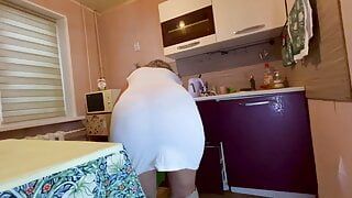 Mature ass in a milf thong and cock in anal