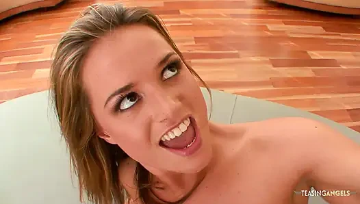 Horny chick wears high heels while bouncing on a black cock