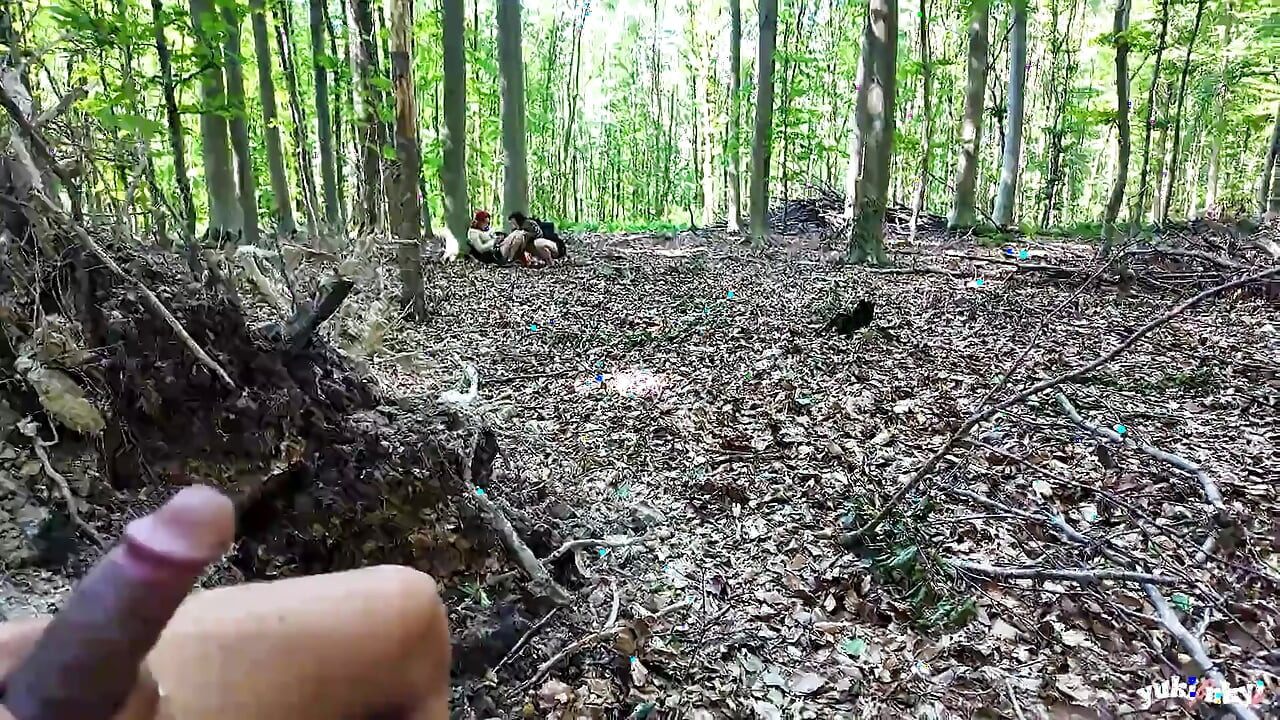 A Voyeur in the Forest Fucks 2 Bitches