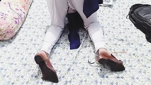 Evde gerçek öğretmen ve öğrenci seksi