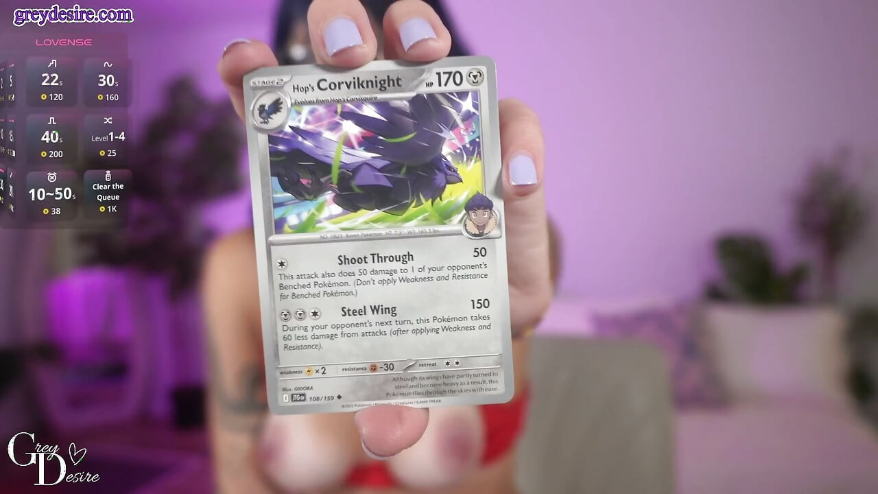 Amateur MILF Topless Pokemon Card Opening - Grey Desire