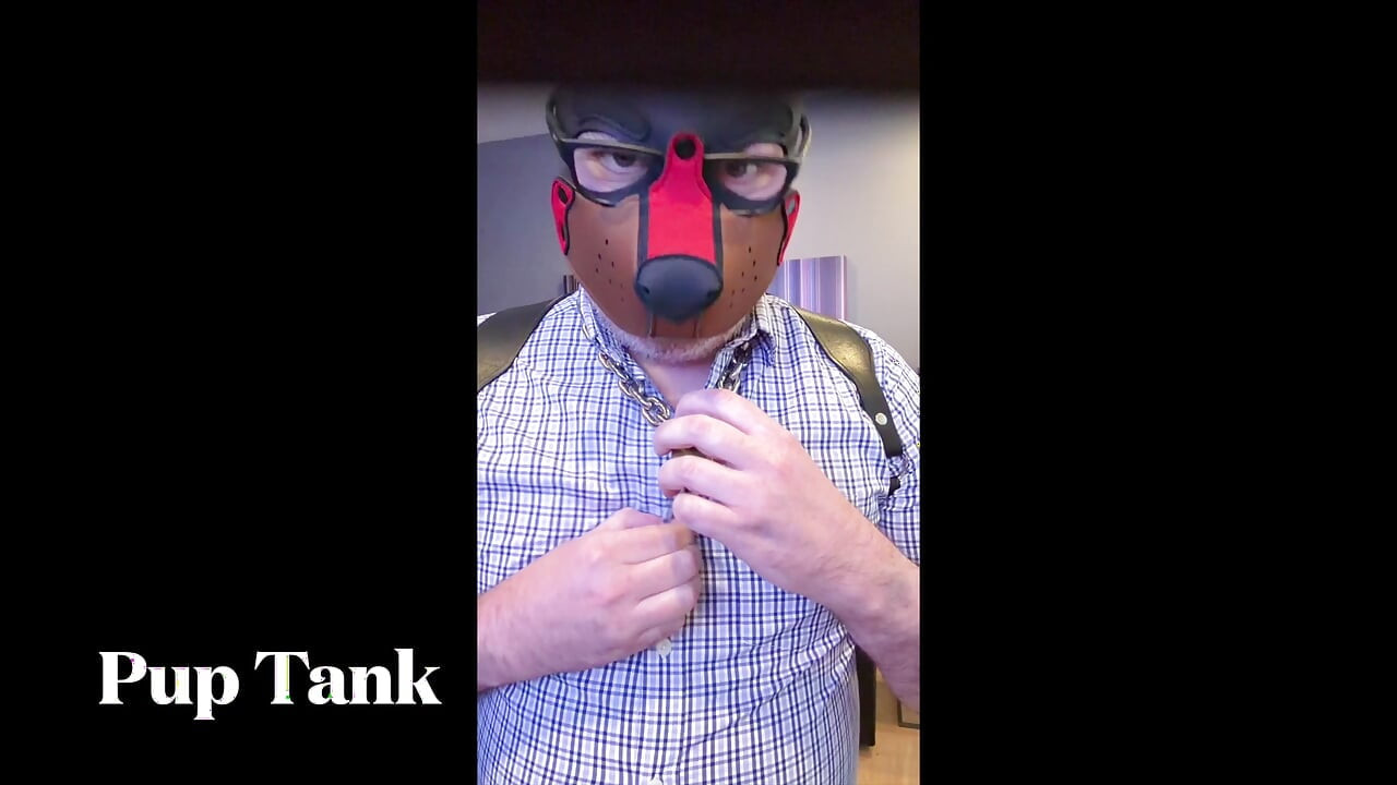 Muscle pup jerks off in red singlet