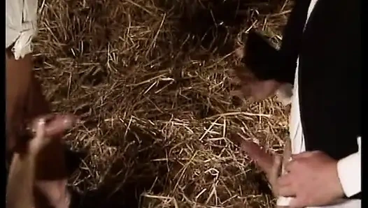 Blonde MILF with huge boobs get fucked by her young dudes