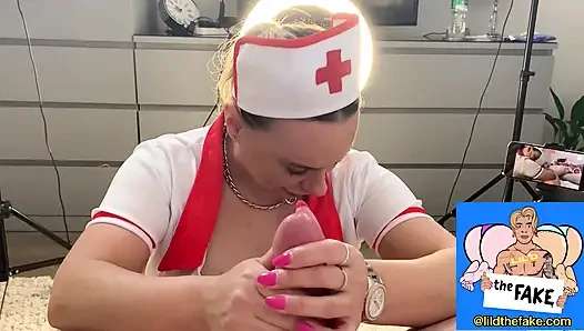 Blonde MILF Nurse rides my cock till I explode - CAMERA 2