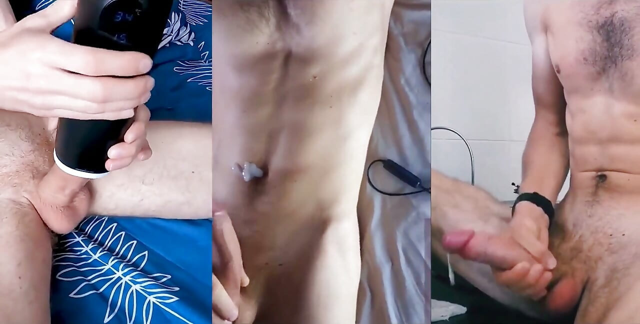 Triple Pleasure for You, Look at This Guy, He Has a Perfect Body and Dick, He Cums with Moans