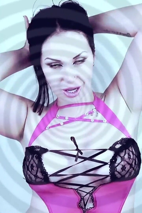 Glossy pink lips and big tits mesmerize with joi and cum countdown