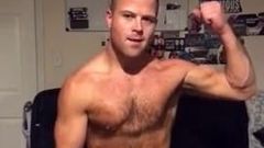 A hot muscle gay jerks off
