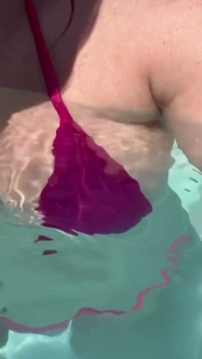 Artemisia Love showing her juicy perfect tits wearing a sexy bikini at the pool | Clip 1