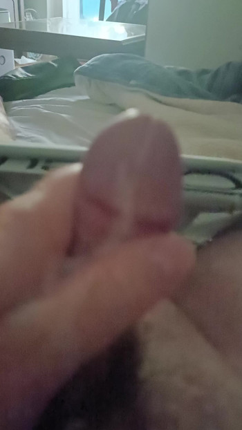 Sweetly cumming from handjob
