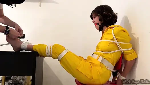 April O'neil Barefoot and Tickled