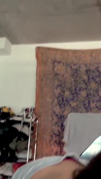 Powerful moment from "MILF with glasses rides her big cocked stepson on the bed"